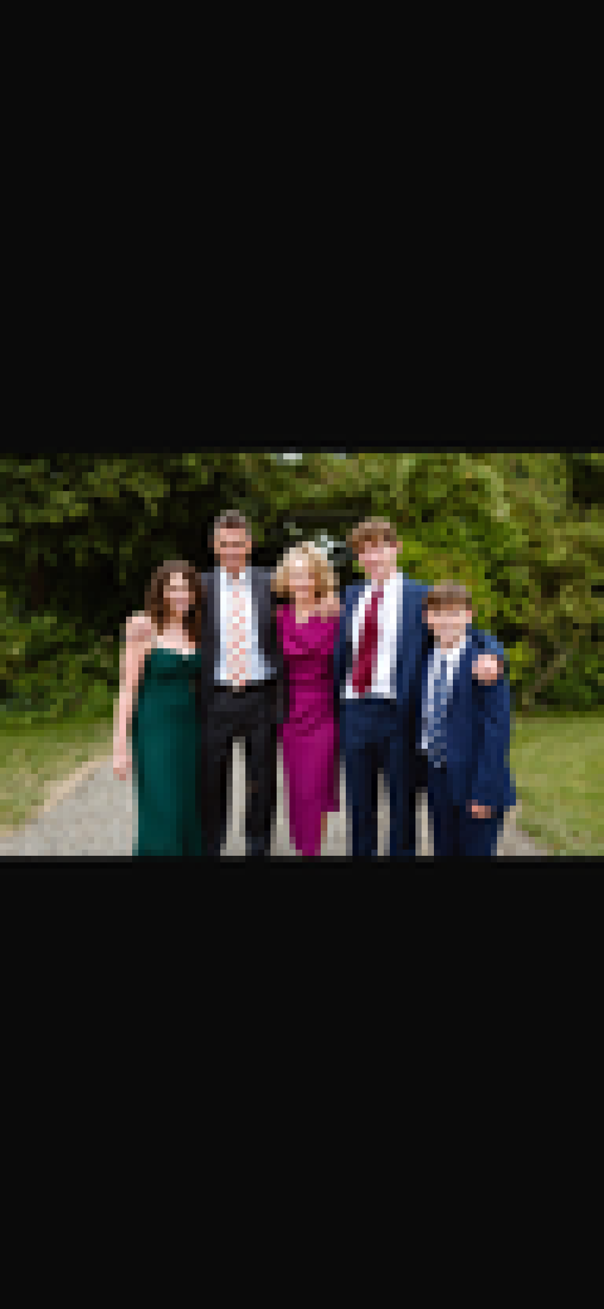 A Family Moment — pixelated printed portrait